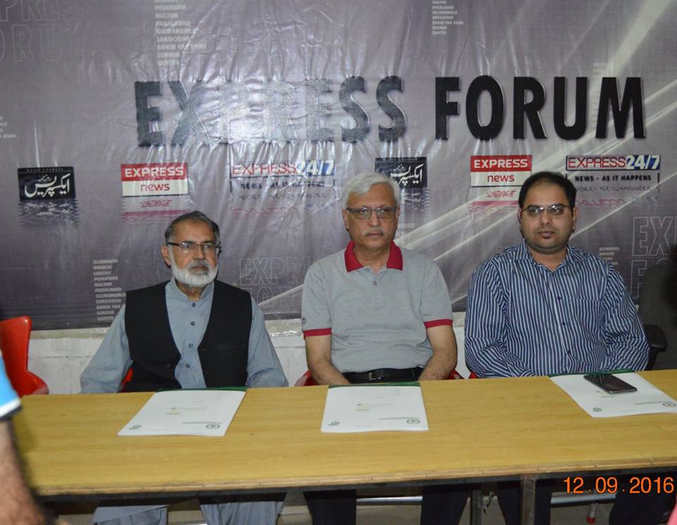 Chairman along with MD GWMC sharing Eid-ul-Azha Plan at Express Forum