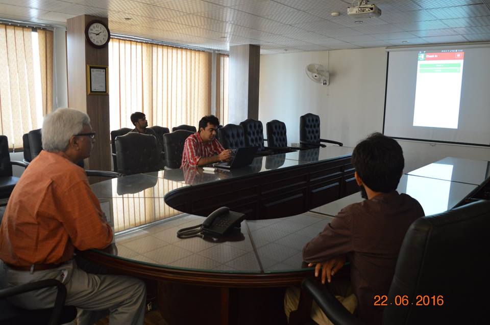 Briefing to MD over android based attendance and monitoring system