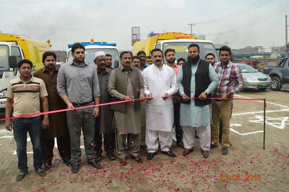 Inauguration of Truck Mounted Vacuum Sweeper by Nawaz Chauhan MPA and Rizwan Aslam Butt