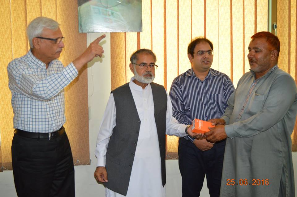 Chairman and MD GWMC Distributing Android Mobiles for attendance and monitoring