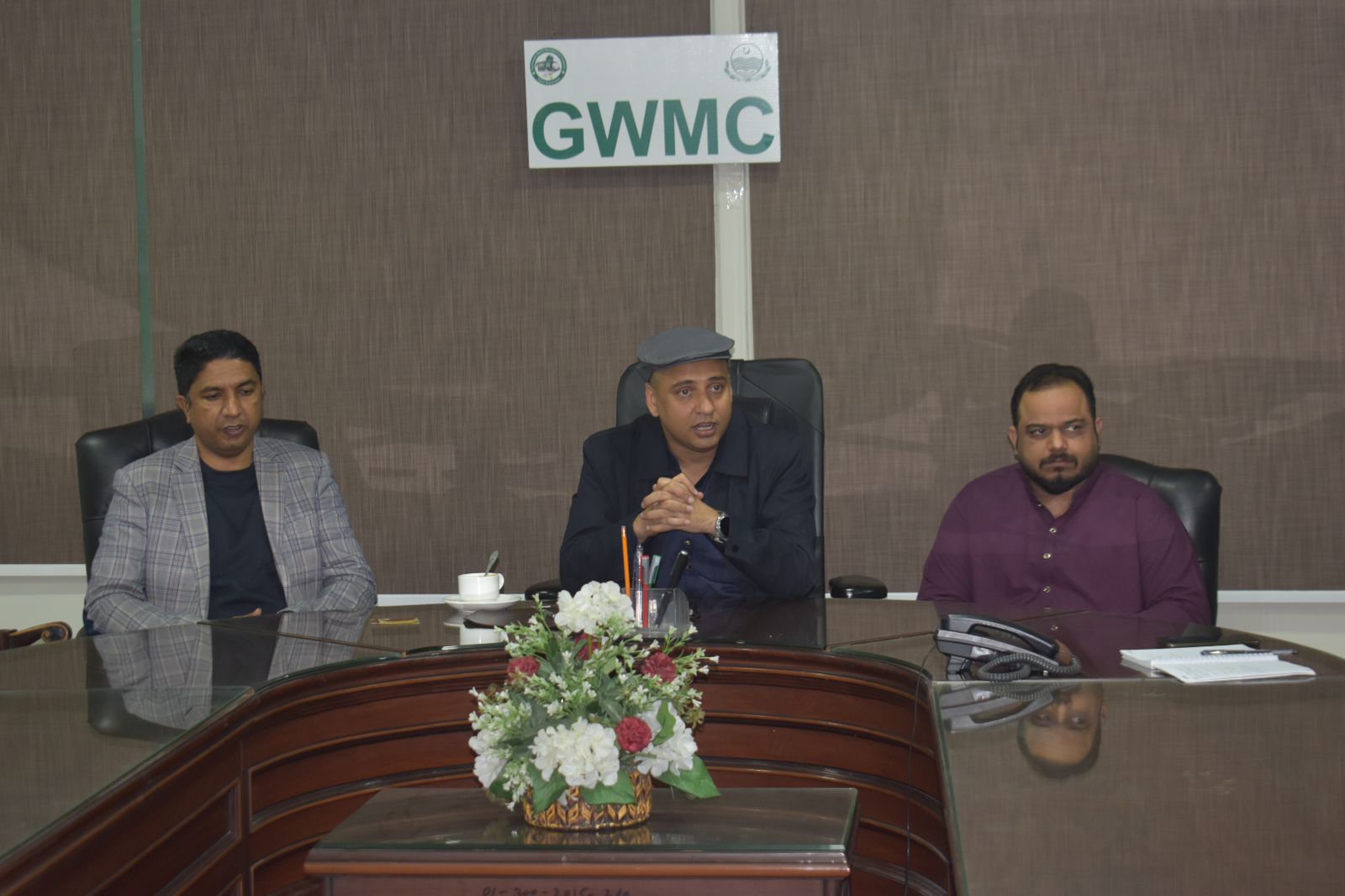 Chairman GWMC m kashif ismail gujjar meeting with gwmc operation team